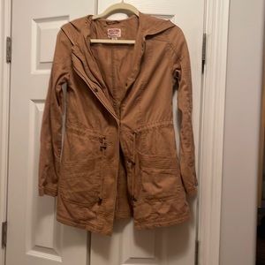 Mossimo tan cotton jacket with hood